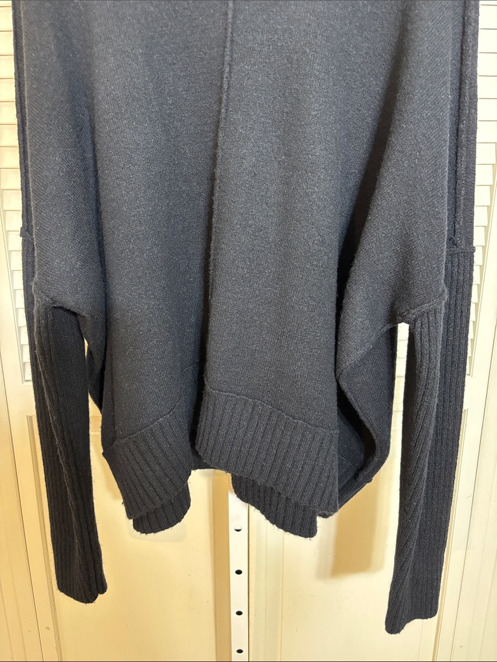 Anthropologie Maeve Black Mock Neck Ribbed Hem Wool Blend Sweater XL - Picture 5 of 13